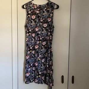 Loft black floral dress size L